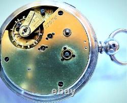 (114) English Silver Fusee Chronograph Pocket Watch, HM 1881. Working Order