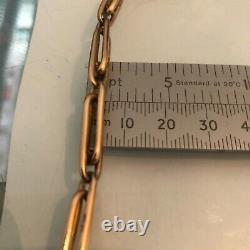 12ct gold albert watch chain 43g t bar dog clip/clasp heavy ultra rare uk stamps