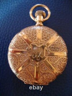 14K Solid Gold ANTIQUE 1886 AM. WALTAM Pocket Watch Running 59.2 GR FULL HUNTER