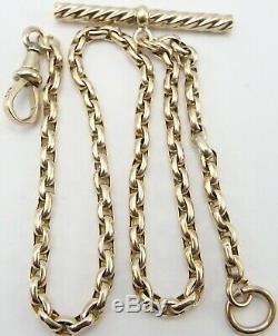 14.75 inch Antique 9ct yellow gold pocket watch albert guard chain 15.7 grams