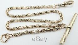 14.75 inch Antique 9ct yellow gold pocket watch albert guard chain 15.7 grams