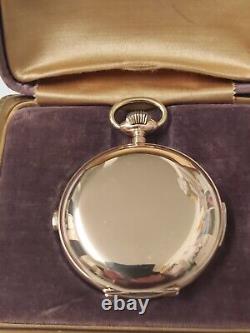 14ct Full Hunter Quarter Repeater Cronograph Pocket Watch 52mm 102 Gms