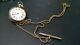 14ct. Gold Engr/d Case Immaculate Pocket Watch. Solid 9ct. Tbar & 28solid Rope Chn
