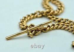 15CT 53gr Solid Gold Antique Fob Albert Chain Chunky & Heavy