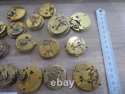 15 Antique Gents Fusee Pocket Watch Movements
