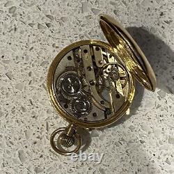 15ct Gold Open Faced Pocket Watch Working 24g Antique Victorian Hallmarked 1886