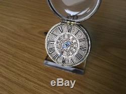 1680 Verge Fusee DE Choudens One Hand Alarm Oignon Silver Spindel Pocket Watch