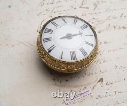 1690 SINGLE HANDED Verge Fusee Antique Pocket Watch MONTRE COQ SpindelTaschenuhr
