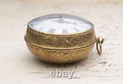 1690 SINGLE HANDED Verge Fusee Antique Pocket Watch MONTRE COQ SpindelTaschenuhr