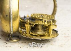 1700 LOUIS XIV OIGNON Verge Fusee Antique Pocket Watch Montre Coq