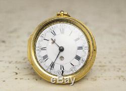 1700s 22k GOLD PAIR CASE VERGE FUSEE Antique Pocket Watch SpindelTaschenUhr