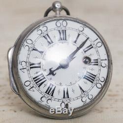 1710s OIGNON Verge Fusee Antique Pocket Watch MONTRE COQ SpindelTaschenuhr
