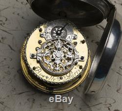 1720s OIGNON Verge Fusee Antique Pocket Watch MONTRE COQ SpindelTaschenuhr