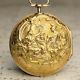 1763 British Solid Gold Repousse Pair Case Antique Verge Fusee Pocket Watch
