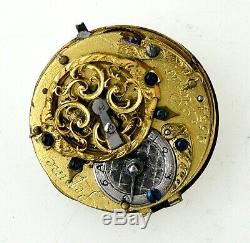 1780s Verge Fusee Pocket Watch Movement VERY SMALL SIZE 25mm RUNS