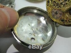 1821 Verge Fusee pair cased pocket watch solid silver v. Good condition working