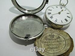 1824 verge fusee pocket watch solid silver very good condition and working