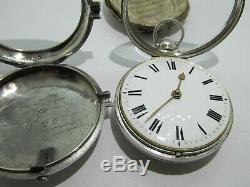 1824 verge fusee pocket watch solid silver very good condition and working