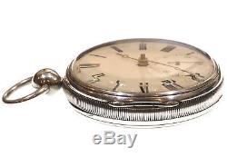 1826 Massey Type II Very Large Antique Pocket Watch Silver Fusee Lever. Serviced