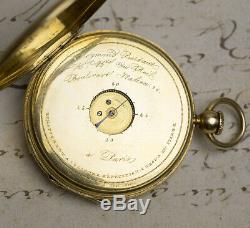 1830 EARLY KEYLESS WINDING + REPEATER 18k GOLD Antique Repeating Pocket Watch