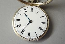 1856 Silver Pair Case Fusee Verge Gents Pocket Watch. Penlington London. Antique