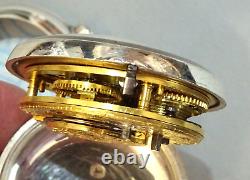1856 Silver Pair Case Fusee Verge Gents Pocket Watch. Penlington London. Antique