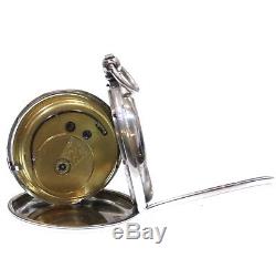 1869 Antique Full Hunter Pocket Watch Silver Fusee Lever. Serviced