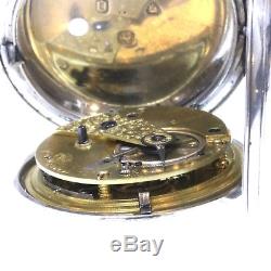 1869 Antique Full Hunter Pocket Watch Silver Fusee Lever. Serviced