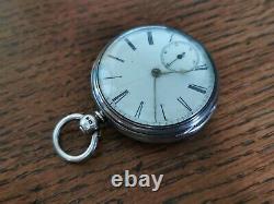 1870 London Sterling Silver, Fusee Pocket Watch, Working, Antique Watch