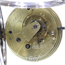 1879 Antique Pocket Watch Silver Fusee Lever. Serviced