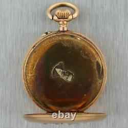 1880's Antique Victorian 14k Yellow Gold Rose Cut Diamond Swallow Pocket Watch