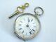 1880s Antique Swiss Silver Key Wound Mechanical Pocket Watch Layby Ava