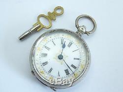 1880s Antique Swiss Silver Key Wound Mechanical Pocket Watch LAYBY AVA