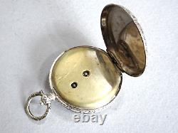1880s Beautiful Silver Engraved / Decorated Keywound Fob Pocket Watch. Antique