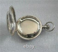 1882 Antique HAMPDEN Pocket Watch 17j coin silver case 18 s Serviced 194 grams