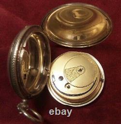 1889 large fusee hunter pocket watch with decorated case