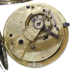 1891 Antique John Forrest Silver Fusee Lever Pocket Watch. Serviced