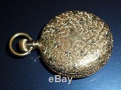1893 AMERICAN WALTHAM 14K Pocket Watch Gold Filled STARS Elgin Hunter Case WORKS