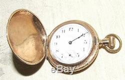 1893 AMERICAN WALTHAM 14K Pocket Watch Gold Filled STARS Elgin Hunter Case WORKS