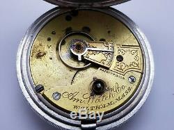 1896 Antique Waltham Solid Silver Pocket Watch, Hallmarked, Working Rare 7