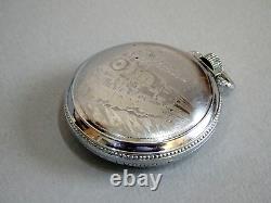 1897 Nice Large ELGIN Gents Pocket Watch Train Loco. Rear Cover SERVICED Antique