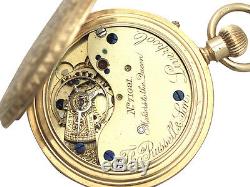 18 ct Yellow Gold Ladies Pocket Watch, Half Hunter Antique Victorian
