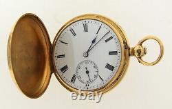 18ct Gold Chronometer Original Spring Detent Full Hunter Antique Pocket Watch