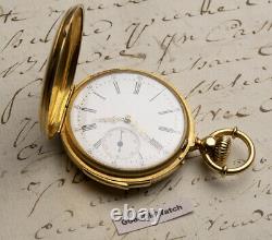 18k GOLD REPEATER Antique Repeating Pocket Watch attributed to L. AUDEMARS