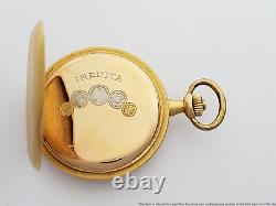 18k Gold Diamond Trotter Horse Race Antique Hunter Extraordinary Pocket Watch