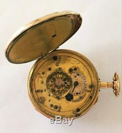18k solid gold pocket watch antique repeater Caspar Kaufmann working