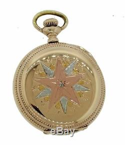 1901 Antique Waltham Solid 14k Yellow Gold 9932 Hunter Pocket Watch 43.8g Floral
