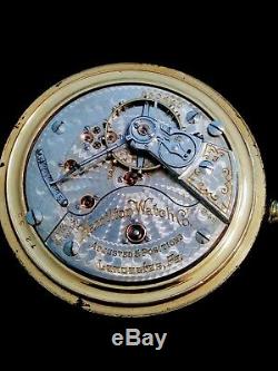 1907 Antique Hamilton 946 Pocket Watch with Train and Flowers 23 Jewels I-8557