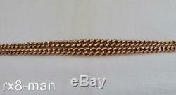 1910 ANTIQUE 9CT SOLID ROSE GOLD DOUBLE ALBERT POCKET WATCH CHAIN 48.2g