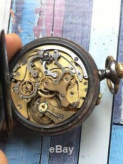 1920s Antique Pocket Chronograph Watch Movement Repair Valjoux 5 KVM